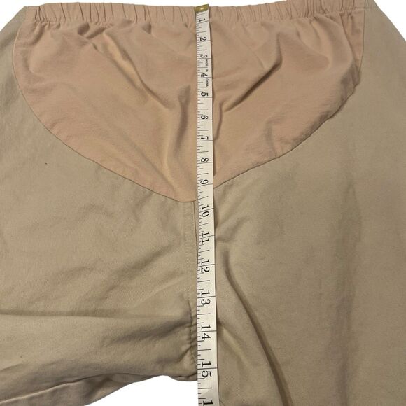 New Addition Maternity Khaki Pants Size 8 Straight Leg Beige Stretch Work Casual - Picture 5 of 9